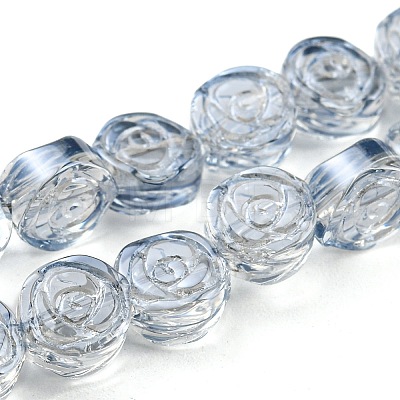 Electroplate Transparent Glass Beads Strands EGLA-G037-01A-1