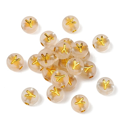 Luminous Transparent Acrylic Beads OACR-P037-01B-Y-1