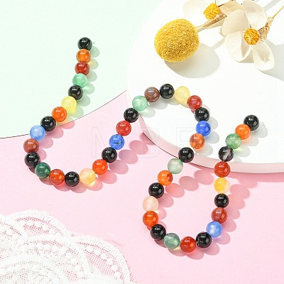 Natural Agate Beads Strands G-YW0001-33A-1