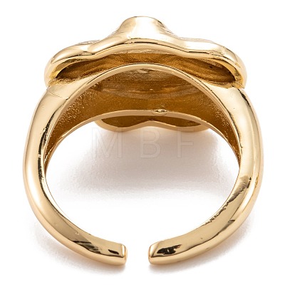 Brass Enamel Cuff Rings RJEW-I077-07G-1