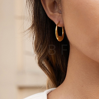 Moon 304 Stainless Steel Hoop Earrings for Women EJEW-L312-01G-1