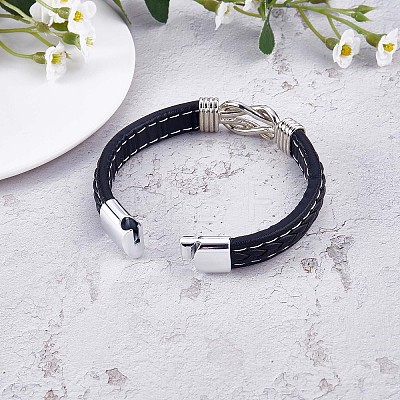 Word Love You Forever Zinc Alloy Interlocking Knot Link Bracelet JB752A-1-1