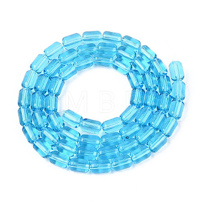 Imitation Jade & Transparent Glass Beads Strands GLAA-N058-4x6mm-A01-1