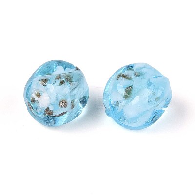 Handmade Gold Sand Lampwork Beads LAMP-T021-32B-1