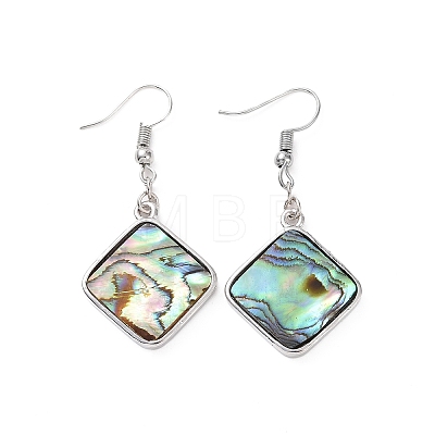 Abalone Shell/Paua Shell Dangle Earrings EJEW-F147-A12-1