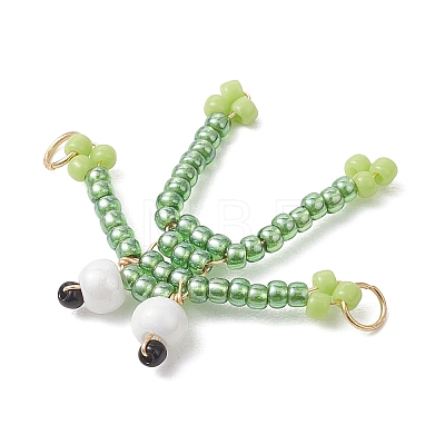 Glass Seed Beaded Links Connector Charms PALLOY-MZ01229-1