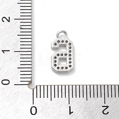 Brass Micro Pave Clear Cubic Zirconia Pendants ZIRC-I067-02G-1