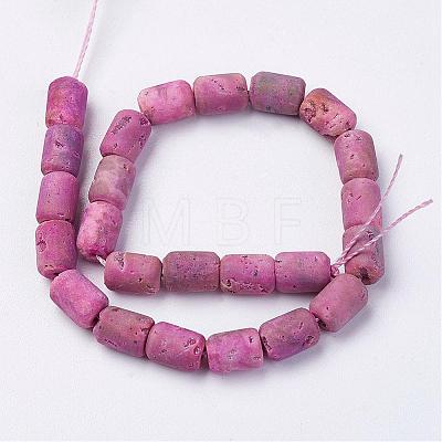 Electroplated Natural Druzy Geode Agate Bead Strands G-P251-C04-1