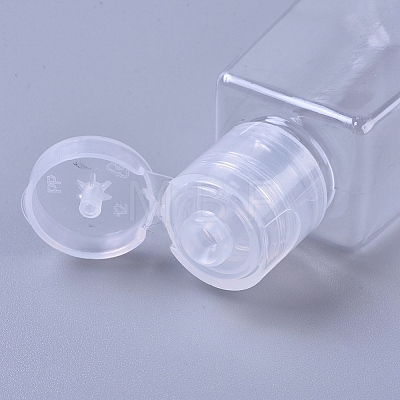30ml Transparent PET Plastic Refillable Flip Top Cap Bottles X-AJEW-WH0105-90-1