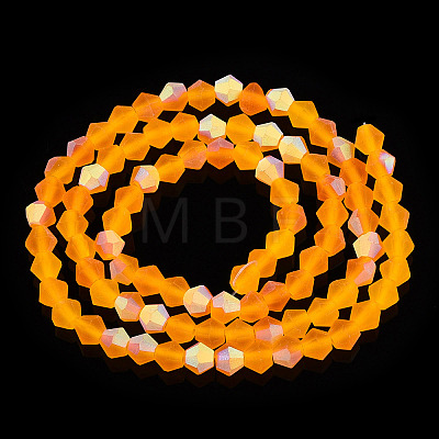 Imitate Austrian Crystal Bicone Frosted Glass Beads Strands X-EGLA-A039-T6mm-MB23-1