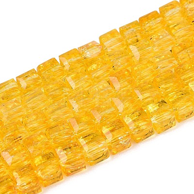 Crackle Transparent Glass Beads Strands GLAA-N062-4mm-07-1