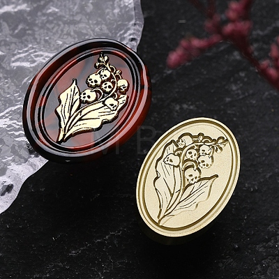 Halloween Theme Golden Tone Brass Wax Seal Stamp Head X-AJEW-O001-02G-1