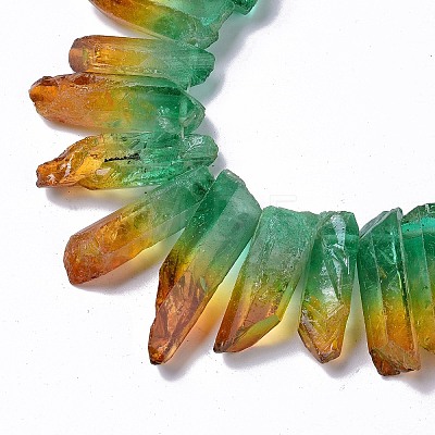 Natural Quartz Crystal Dyed Beads Strands G-I345-02A-1