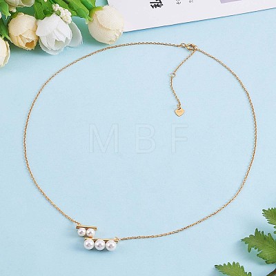 Natural Pearl Beaded Pendant Necklace JN1054A-1
