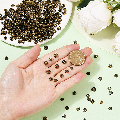 480Pcs 12 Styles Alloy & Brass Bead Cap Sets TIBE-SP0001-20-1