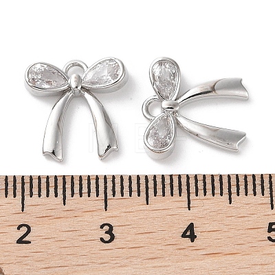 Brass Micro Pave Clear Cubic Zirconia Charms KK-G491-29P-1