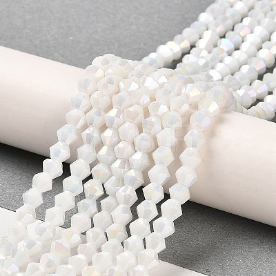 Opaque Solid Color Electroplate Glass Beads Strands LS-EGLA-A039-P4mm-B15-1