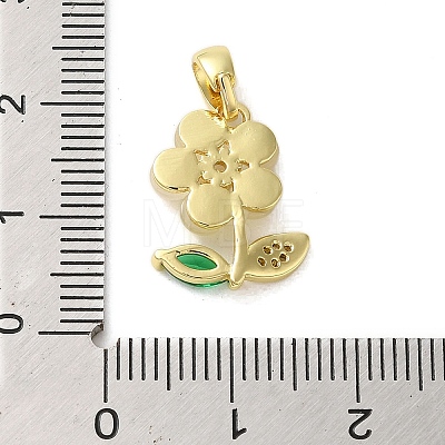 Brass Micro Pave Cubic Zirconia Pendants KK-E105-02G-1