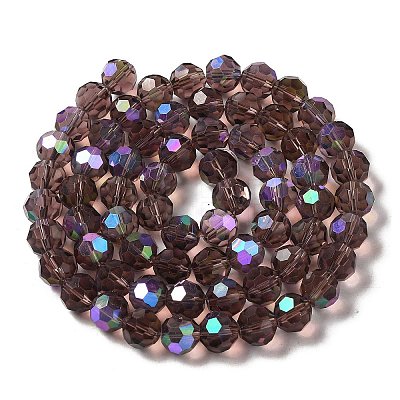 Electroplate Transparent Glass Beads Strands EGLA-A035-T10mm-L13-1