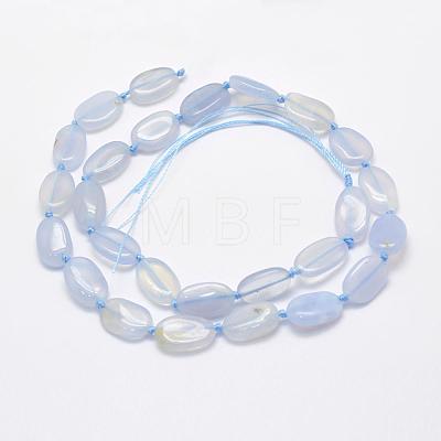 Natural Blue Agate Beads Strands G-L464-37-1
