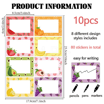 Flower PVC Waterproof Blank Label Stickers STIC-WH0023-008-1
