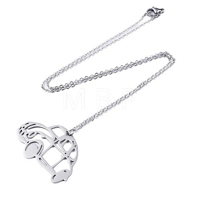 201 Stainless Steel Car Pendant Necklace with Cable Chains for Men Women NJEW-T009-JN105-1-45-A-1