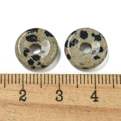Natural Dalmatian Jasper Donut/Pi Disc Charms G-G142-01M-1