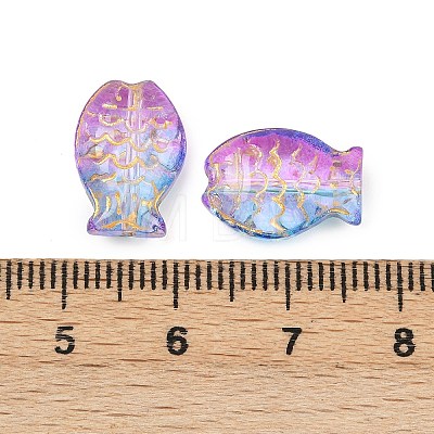 Electroplate and Golden Metal Enlaced Glass Beads EGLA-T029-01B-1