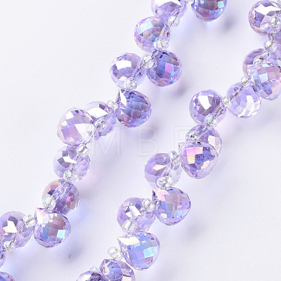 Transparent Glass Beads Strands GLAA-T006-14H-1