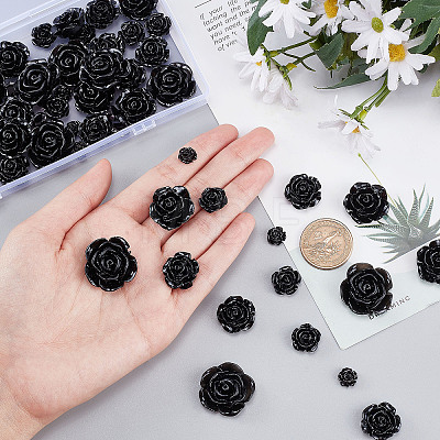   60Pcs 5 Styles Opaque Resin Cabochons CRES-PH0001-07-1