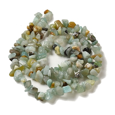 Natural Flower Amazonite Chips Beads Strands X-G-M205-12-01-1