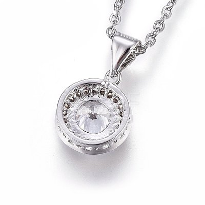 304 Stainless Steel Pendant Necklaces NJEW-L146-01-1