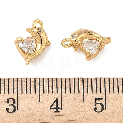 Ocean Brass Micro Pave Clear Cubic Zirconia Charms KK-B160-42G-01-1