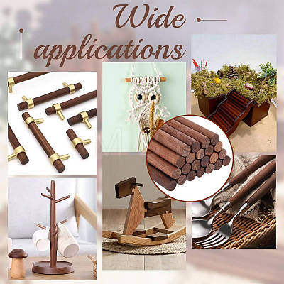 30Pcs Waxed Round Wooden Sticks WOOD-OC0004-51-1