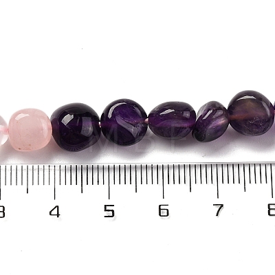 Natural Rose Quartz & Amethyst Beads Strands G-L610-B16-01-1