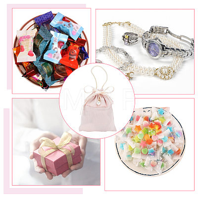 8 Sets 4 Colors Satin Jewelry Drawstring Gift Bags ABAG-BC0001-40-1