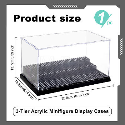 3-Tier Acrylic Minifigure Display Cases ODIS-WH0019-10A-1
