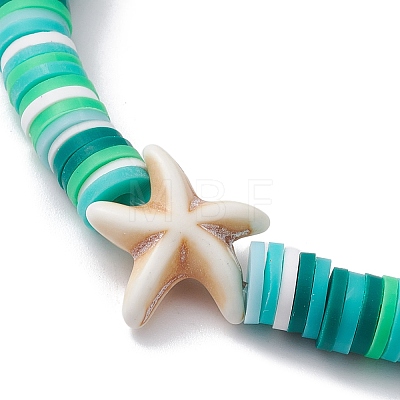 12Pcs 12 Color Polymer Clay Heishi Surfer Stretch Bracelets Set BJEW-JB10011-1