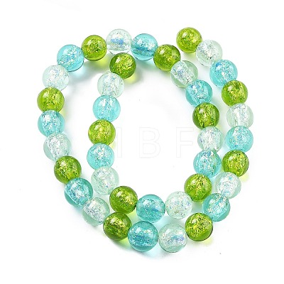 Handmade Foil Lampwork Beads Strands FOIL-K003-06B-25-1