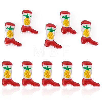 5Pcs Boot Baking Paint Glass Enamel  Beads LAMP-TADJ0001-08I-1