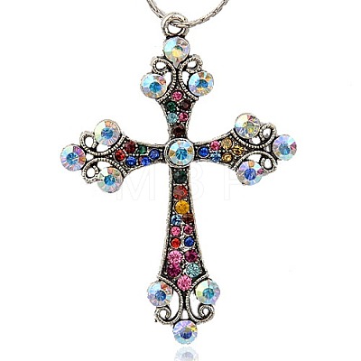 Alloy Rhinestone Big Pendants RB-J112-37AS-1