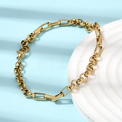 304 Stainless Steel Link Chain Bracelet & Necklace Jewelry Sets SJEW-L199-17G-1