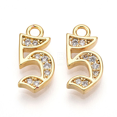 Brass Micro Pave Cubic Zirconia Charms KK-N261-104F-G-1