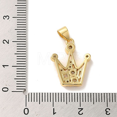 Rack Plating Brass Micro Pave Clear Cubic Zirconia Pendants KK-C047-21A-G-1