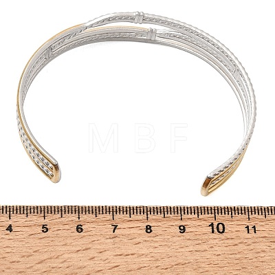 Two Tone 304 Stainless Steel Multi-strand Cuff Bangles for Women SA-CBA82C8-06GP-1