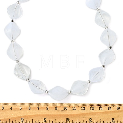 Rhombus Acrylic Beaded Necklaces for Women NJEW-JN06026-1
