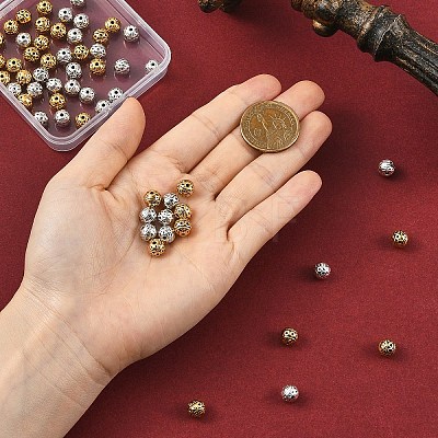 60Pcs 2 Colors Tibetan Style Zinc Alloy Beads FIND-YW0012-78-1
