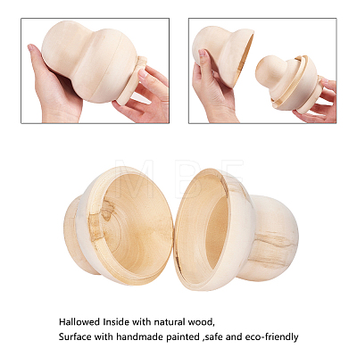 Unfinished Blank Wooden Matryoshka Dolls DIY-WH0148-31-1