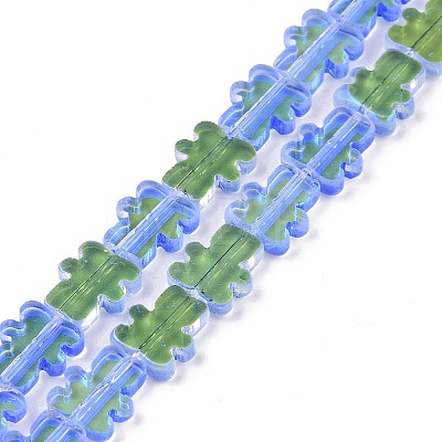 Transparent Electroplate Glass Beads Strands GLAA-F122-05A-1