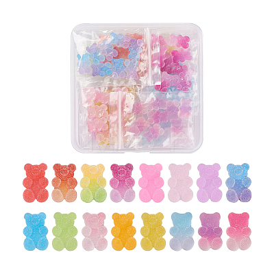 160Pcs 16 Style Opaque Flatback Resin Cabochons RESI-TA0001-34-1